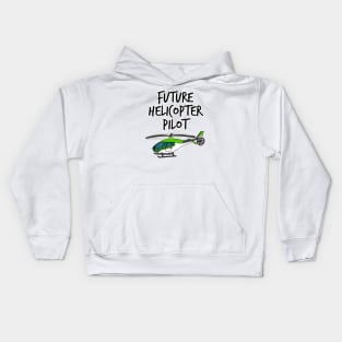 Future Helicopter Pilot Doodle (Green) Kids Hoodie